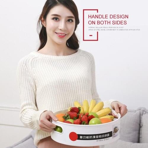 Multi-functional Non-slip Rotating Storage Tray Cosmetic Fruit Snack Dried Storage Plate Desktop Organizer Kitchen Cruet Holder