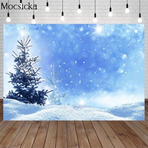 Mocsicka Winter Snow Scene Sunlight Photography Background natural Scenery Backdrop Child Portrait Decoration Props Photo Studio