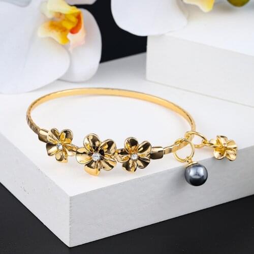 Hawaiian New Design Trendy Bangle Fashion Marshall Jewelry Polynesian Flowers Pearl Bracelets Bracelet Wholesale Price for Women