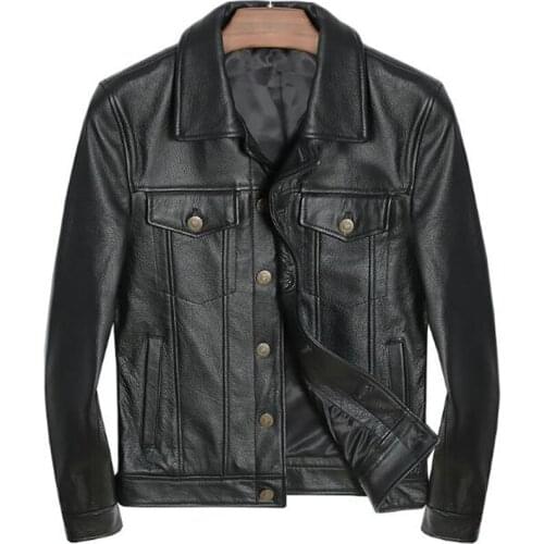 2021 Classic Style Motorcycling Genuine Leather Jackets Men Slim Male Motor Sheepskin Jacket Mens Clothes Plus Size 5XL 6XL