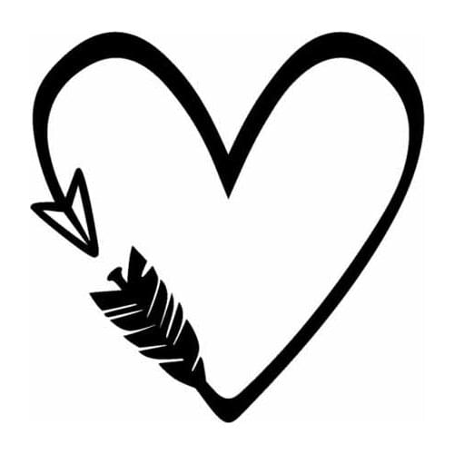 LLY-0348 Personality Car Stickers Arrow Heart Modeling Decal PVC Sunscreen Waterproof Personality Self-adhesive Cars Sticker