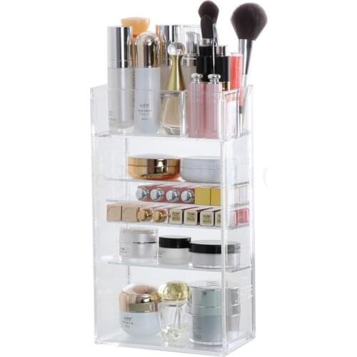 Wall Mounted Cosmetics Storage Box, Household Transparent Acrylic Toilet, No Holes, Wall Hanging Bathroom Rack