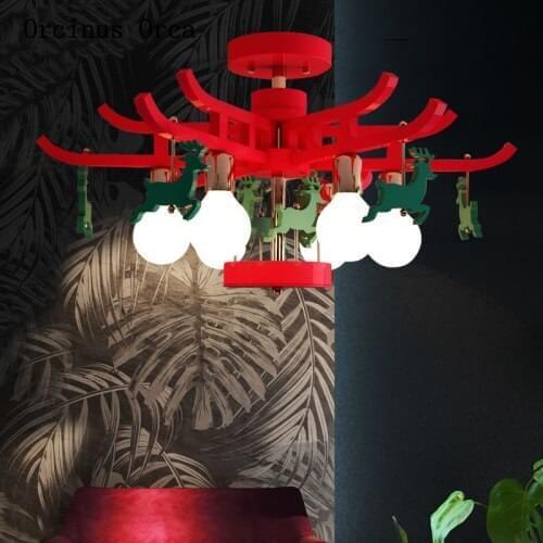 New Creative Christmas LED ceiling lamp Boys Girls Bedrooms Childrens Rooms, Cartoon Animals Elk ceiling lamp free shipping