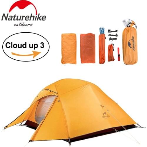 Naturehike 3-4 Person Camping Tent Upgraded 20D/210T Nylon Backpacking Travel Waterproof Outdoor Hiking Tourism Tent