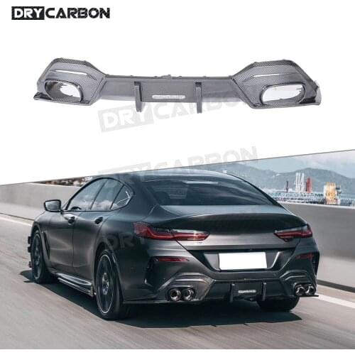 For BMW 8 Series 840i G14 G15 G16 2019 2020 Dry Carbon Fiber Rear Bumper Lip Diffuser Spoiler Car Styling