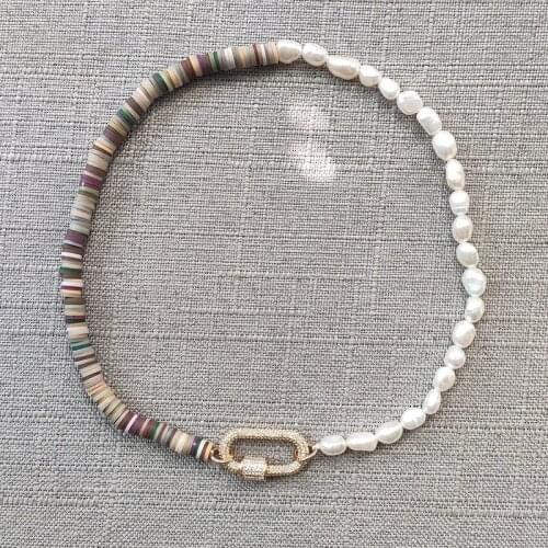 Simple retro silicone beaded necklace zircon spiral Clasp pendant choker for women party charm Jewelry banquet accessories