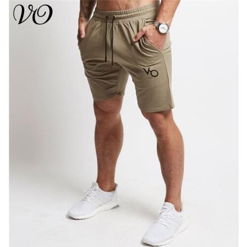 Summer new style embroidery mens shorts jogger gyms Bodybuilding fitness cotton sports pants outdoor casual mens clothing