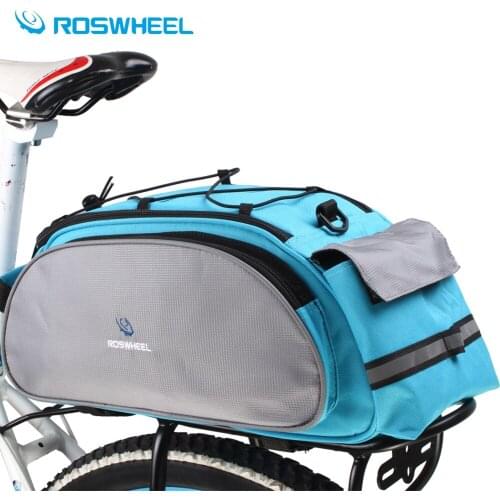 Roswheel Bicycle Bag Multifunction 13L Bike Tail Rear Bag Saddle Cycling Bicicleta Basket Rack Trunk Bag Shoulder Handbag