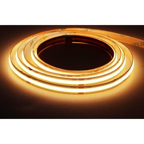 CRI 90 High Brightness 10mm Cuttable Flexible COB LED Strip DC12V 24V Warm Nature Cool White Linear Light Tape for Home Decor