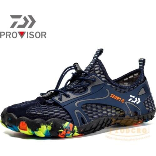 Daiwa Unisex Large Size Men Fishing Shoes Summer Mesh Men Breathable Hollow Outdoor Leisure Wading Hiking Outdoor Beach Shoes