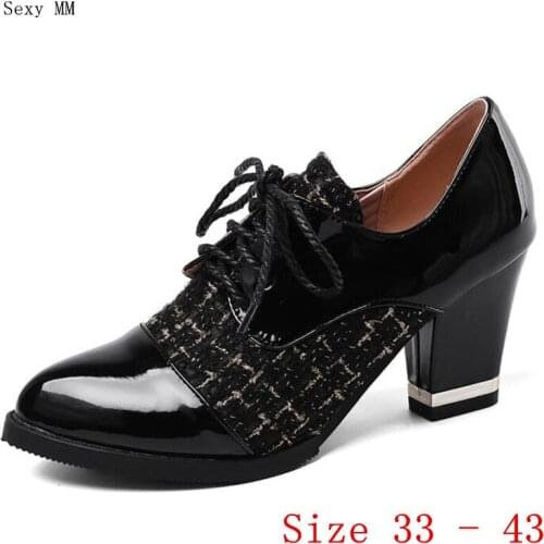 Pumps Women Oxfords Career Shoes High Heels Woman High Heel Shoes Kitten Heels Small Plus Size 33 - 40 41 42 43