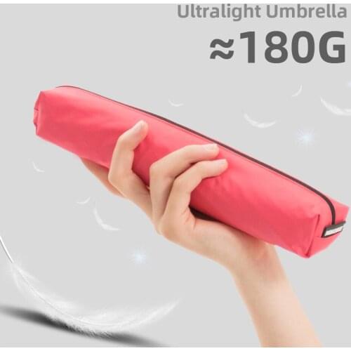Parachase 180g Ultra-light Sun Umbrella Women UV Protection Travel Folding Rain Umbrella Girls Colorful Portable Parasol UPF50