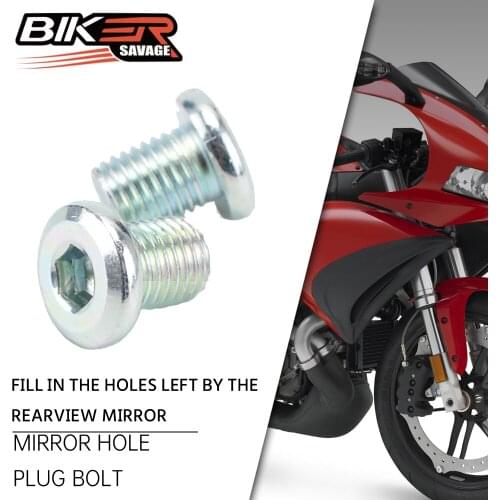 Universal M10X1.25 Clockwise Left Right Mirror Hole Plug Screw Bolt Adapter Motorcycle Accessories Rearview Steel Decorative Cap