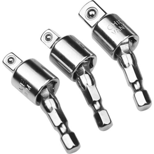 Universal 360 Degree Swivel Connector Sleeve Electric Hex Handle Square Wrench Head Socket Adapter Tool Power Drill Accessories