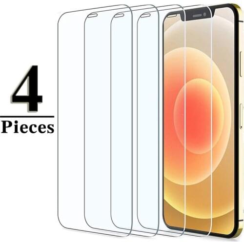 4Pcs Glass ScreenProtector On the For iPhone 7 8 6 6s Plus X Screen Protector For iPhone 11 12 Pro X XR XS MAX SE 2020 Film Glas
