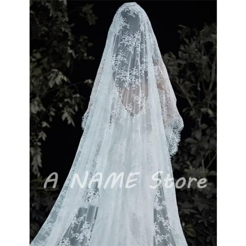 Women 1T Ivory Lace edge Vintage Juliet Cathedral Bridal Wedding Veils 3m Long Veil Wedding Accessories for Brides hair clip