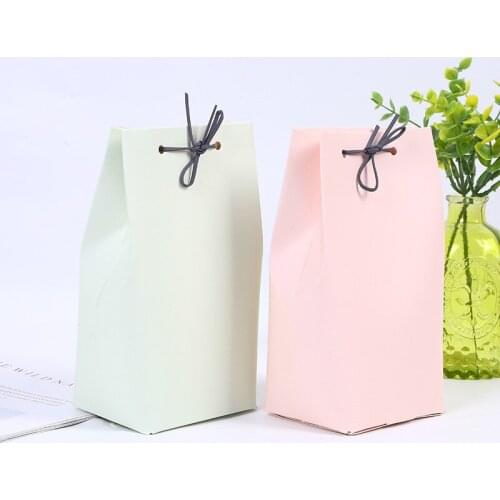 10pcs New hot sale gift bag leggings clothes creative packaging bags fresh color leather rope box Christmas wedding favor boxes