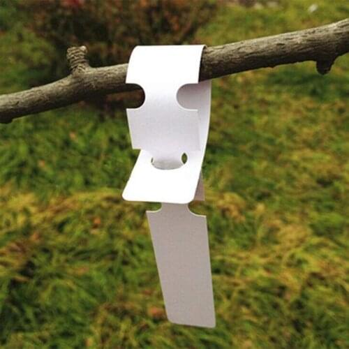 100 Pcs White Plastic Plant Tree Tags Nursery Garden Lables 2x20cm Wrap Around Hanging Tags Nursery Garden Stakes Large Writing