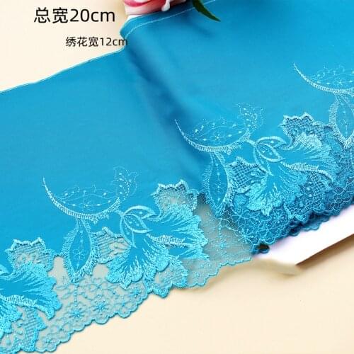 20Yards Blue Lace Ribbon Embroidery Dress Trim Home Textile Curtain Sofa Edge Applique DIY Fabric for Sofa Curtain