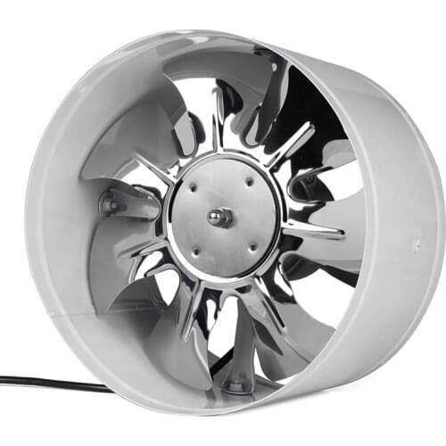 220V Inline Duct Fan Booster Exhaust Blower Air Cooling Vent White