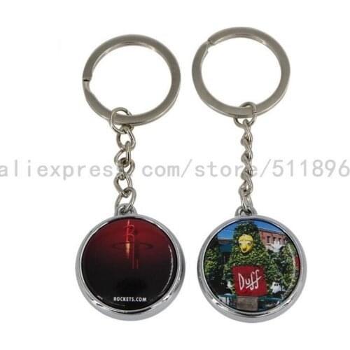 25mm electroplated plastic double side button keychain material 500 sets