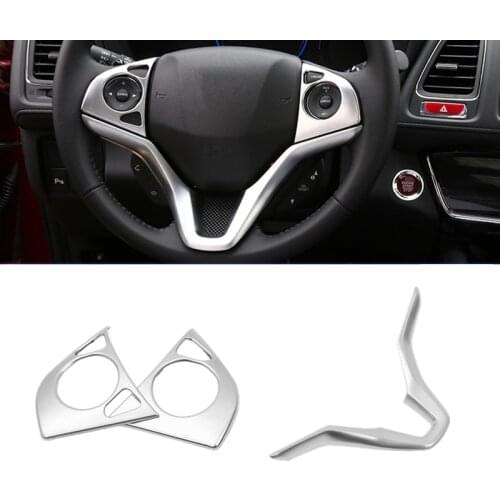 For Honda VEZEL HRV HR-V 2015 2016 2017 ABS Matte Car Steering Wheel Button Frame Cover Trim Car Styling Accessories 3pcs