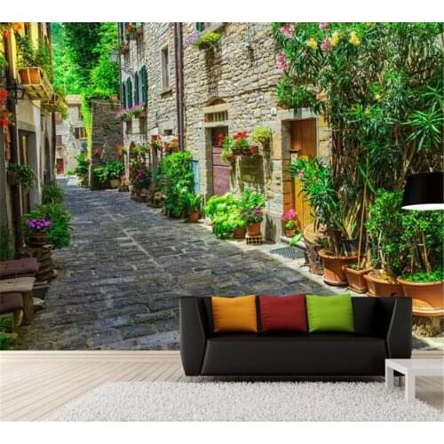 Beibehang Custom Made Nonwovens Wallpaper Mural Europe Italy Town European Style Landscape Background Wall