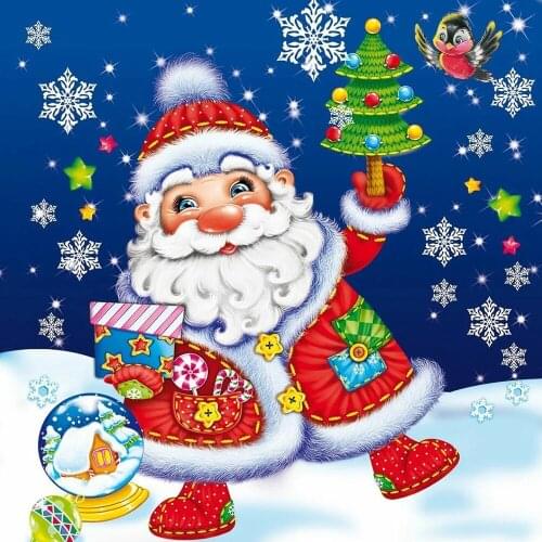 Evershine Diamond Embroidery Santa Claus Cross Stitch Full Square Round Diamond Painting Cartoon Mosaic 5D DIY Christmas Gift