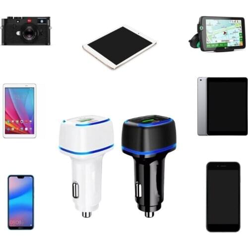 Cigarette Lighter 12/24V 36W Dual USB Car Charger Outlet Adapter Fast Charging F19A