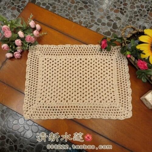 Free shipping 33x47cm cotton crochet lace table mat cabinet towel for coffee table decoration dining table mat tableware