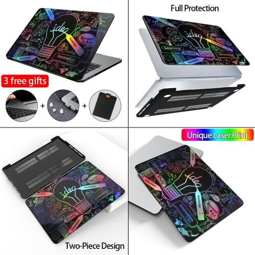 MTT 2020 Case For Macbook Pro 13 M1 A2338 Colorful Laser Print Hard Cover For Macbook Air 13 A2337 Laptop Bag Keyboard Cover