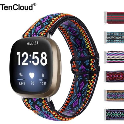 Elastic Strap For Fitbit Versa 3 Wrist Band For Fitbit Sense Replacement Bracelet Adjustable Women Belt Watch Accessories Loop