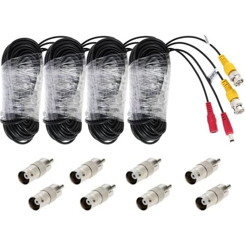 20m / 65ft BNC Video Power Siamese Cable for CCTV Surveillance Camera DVR Kit