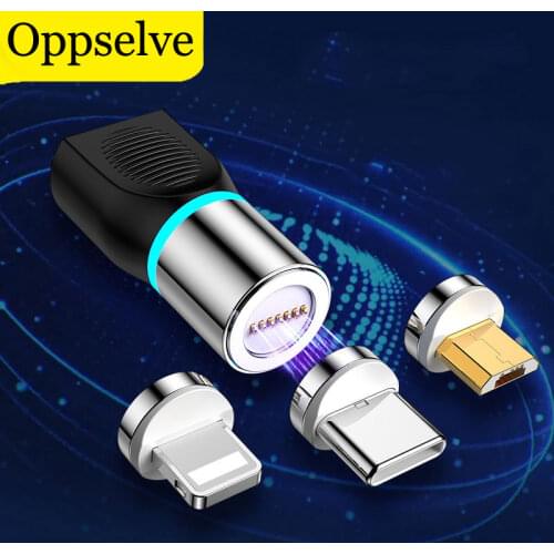 Oppselve Micro Usb Adapter Magnetic Charger Type C Convertor for iPhone 12 Xiaomi Samsung Huawei Phone Charger Cable Connector