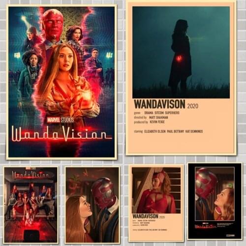 Marvel WandaVision Movie Poster Wall Stickers For Home Room Bar Decor Art Movie Poster Cuadros Decoración Dormitorio