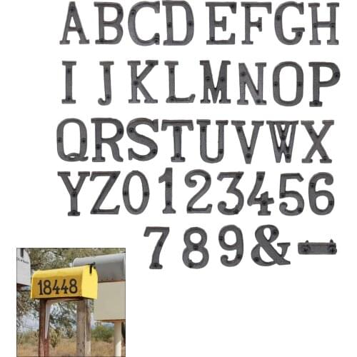 Metal Letters Numbers Sign w/screw 7.5-8cm Heavy Texture Cast Iron Doorplate Wall Ornament DIY Home/Hotel/Bar Outdoor Address