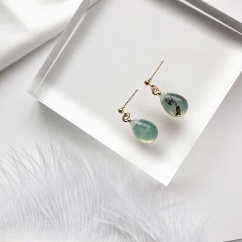 Good Quality Fashion Simple Retro Crystal Water Droplets Oval Decorative Earrings Girls Gift Wholesale