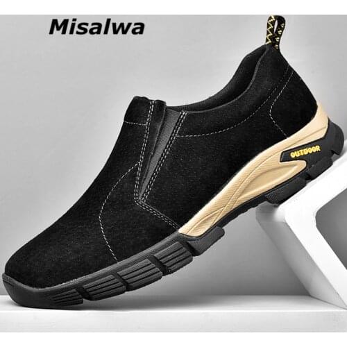 Misalwa Large Size 38-48 Genuine Leather Outdoor Men Moccasins Spring Casual Sneakers Slip-on Daily Men Loafers Combat Trainers