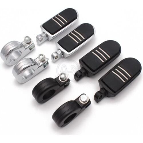 Motorcycle Adjustable Short Highway 38mm Mount Clamp Bracket+Foot Pegs Footrests for Harley Electra Road King Street Crash Bar