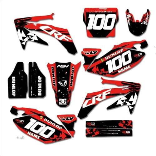 Motocross TEAM GRAPHICS BACKGROUND DECALS STICKERS kits For HONDA CRF250 CRF250R 2004 2005 2006 2007 2008 2009 For HONDA 250 CRF
