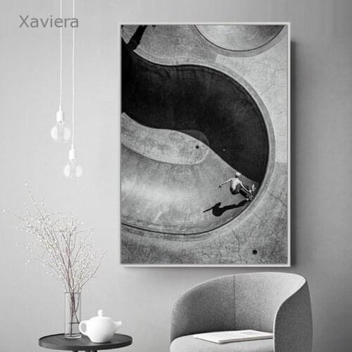 Venice Skate Park Canvas Painting Black and White Wall Art Poster Home Decoration Gymnasium Modular Picture Frameless Mural