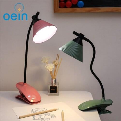 Table Lamp LED Touch Dimming Flexible Desk Lamp With Clamp USB Rechargeable Reading Lamp Eye Protection Beside Night Light