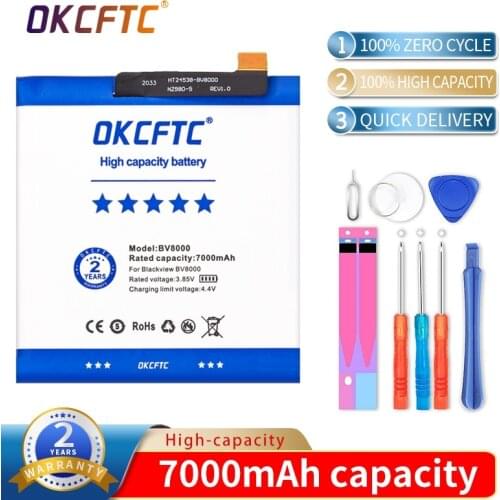 7000mAh NEW Original Bv8000 Battery For Blackview BV8000 BV 8000 Pro V636468P Phone Latest Production Battery+Home Delivery