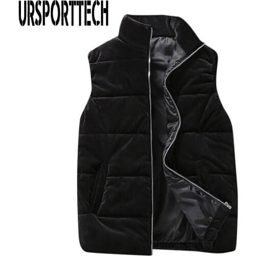 Autumn Winter Mens Vest Cotton Thick Warm Sleeveless Jackets Male Gold velvet Waistcoat Mens Fashion Vest Coat Plus Size 4XL 5XL
