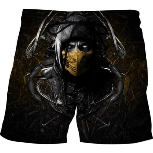 Hot Fighting Game Board Shorts Mortal Kombat 3D Print Mens Casual Beach Shorts Fashion Streetwear Short Pants Trousers Clothing