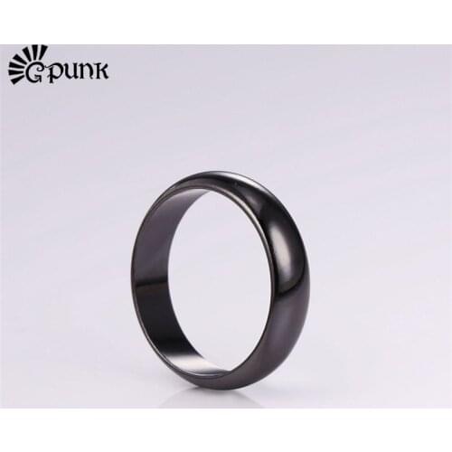 Fabulous Simple Design Black Wedding Band Ring For Men Women Classic Various Size Wholesale Black Gun color Circle Ring R985HG