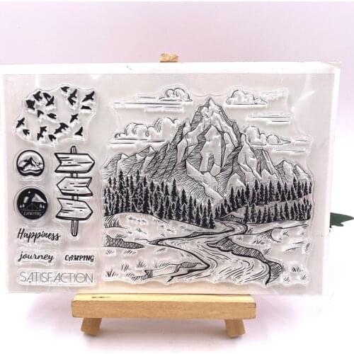 ZFPARTY Mountain Forest Transparent Clear Silicone Stamp/Seal for DIY scrapbooking/photo album Decorative card making