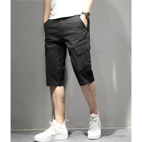 2020 Summer Mens Cargo Shorts Casual Military Shorts Fashion Pockets Classic Lattice Wash Shorts Plus Size 40 42 44 46