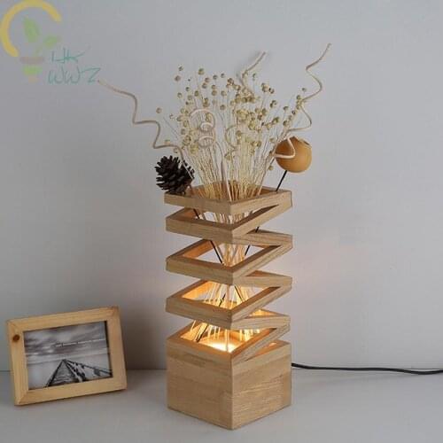 Modern Bedroom Light 180 Degree Adjustment Decoration Desk Lamp Study Room Solid Wood Table Light Artistic Table Lamps