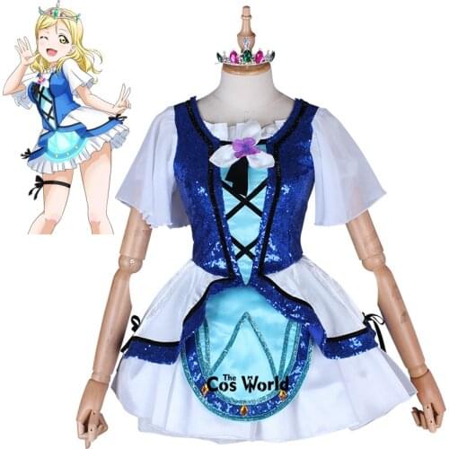 Love Live Sunshine Aqours WATER BLUE NEW WORLD Ohara Mari Tops Apron Dress Uniform Outfit Anime Cosplay Costumes
